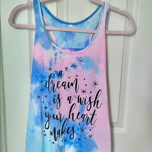 Brand new Cinderella quote racerback tie-die tank top - Picture 1 of 2